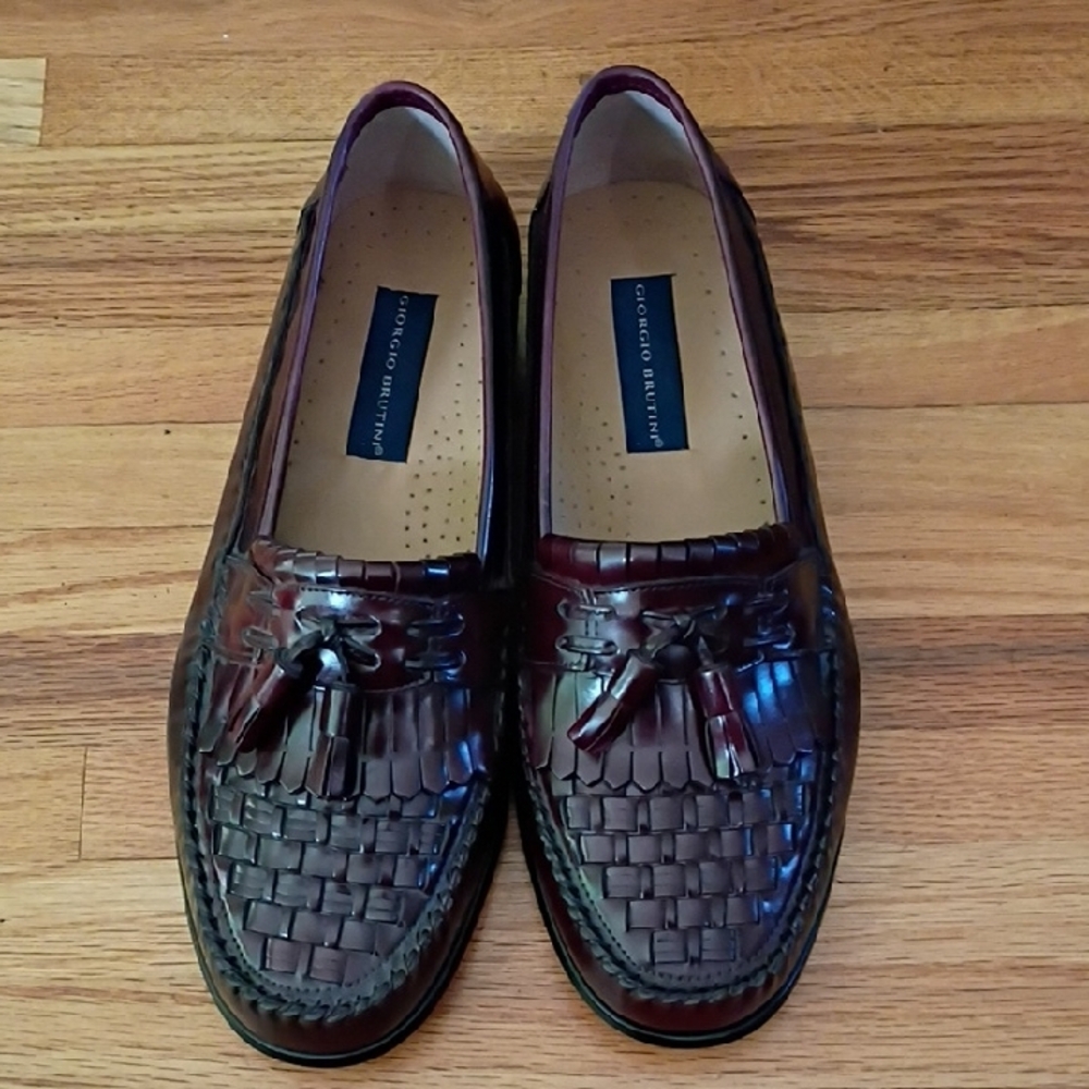 Giorgio Brutini  Wine Color Leather Loafers Size 10.5 EEE